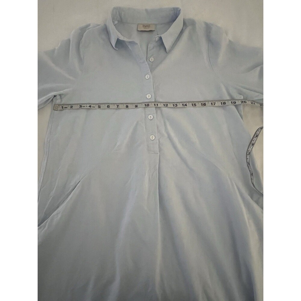 Inae Collection Blue Poplin Shirtdress Medium EUC - Picture 6 of 8